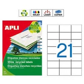 Etiquetas 12062 Apli Recicladas 70 x 42,4 mm