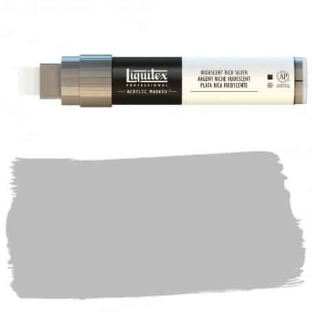 Liquitex Paint Marker punta Ancha Plata rica iridiscente