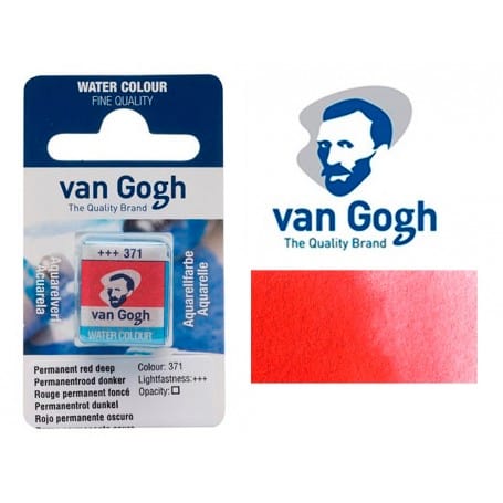 Rojo Permanente Oscuro 371 Pastilla Acuarela Van Gogh