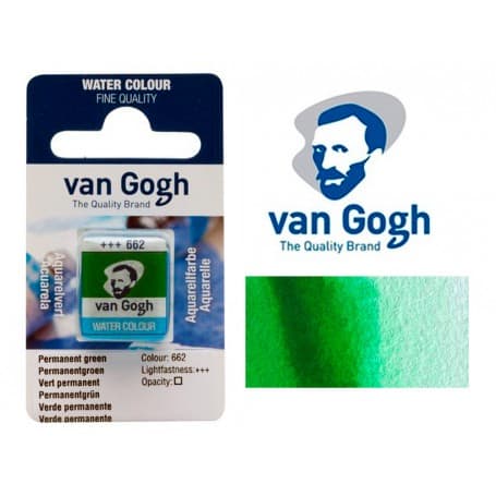 Acuarela Van Gogh 662 Verde Permanente Pastilla