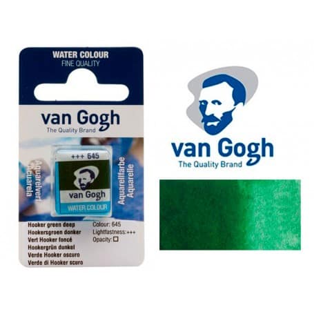 Acuarela Van Gogh 645 Verde Hooker Oscuro Pastilla