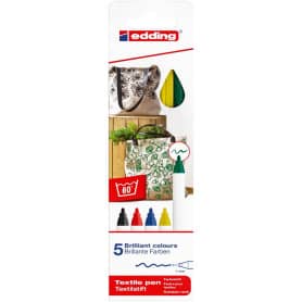 pack-5-rotuladores-textiles-edding-4600-tonos-básicos-goya