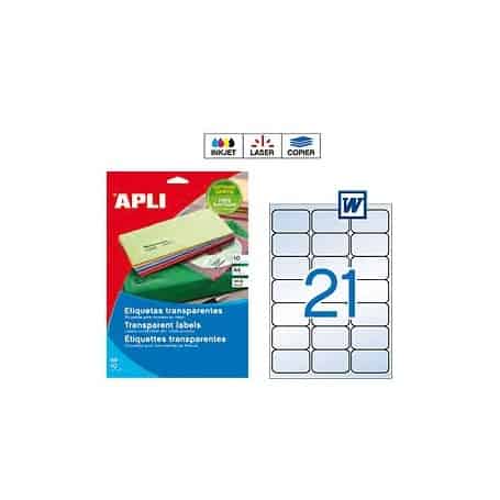 Etiquetas Apli 10967 Transparentes 63,5 x 38,1 mm