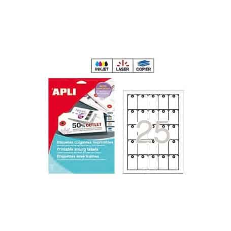 Etiquetas colgantes imprimibles Apli 10234 Medidas 36 x 53 mm