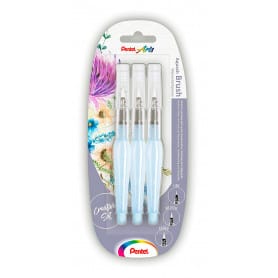 Set 3 Pinceles con Depósito Rellenable Pentel