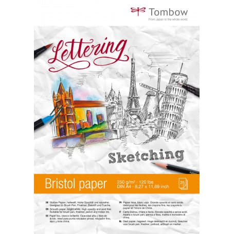 Papel Bristol Lettering A4 250 gr 25 Hojas Tombow