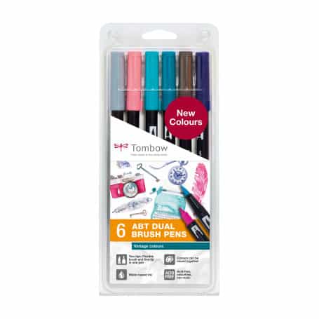 Dual Brush Rotuladores Pack 6 Colores Vintage Tombow