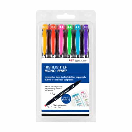 Pack 6 Rotuladores Fluorescentes Doble Mono Edge Tombow