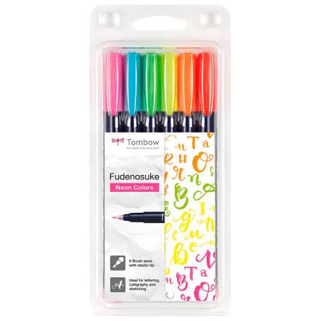 Rotulador Set Colores Neón Fudenosuke Tombow