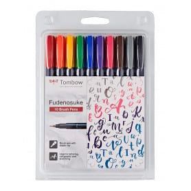 Rotulador Punta Pincel Set 10 Colores Fudenosuke Tombow