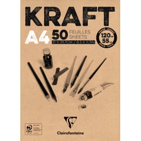 Bloc Encolado Kraft 50 hojas 90 gr Clairefontaine