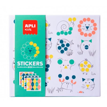 Stickers Caja Temática Apli Kids Geométricos Animales