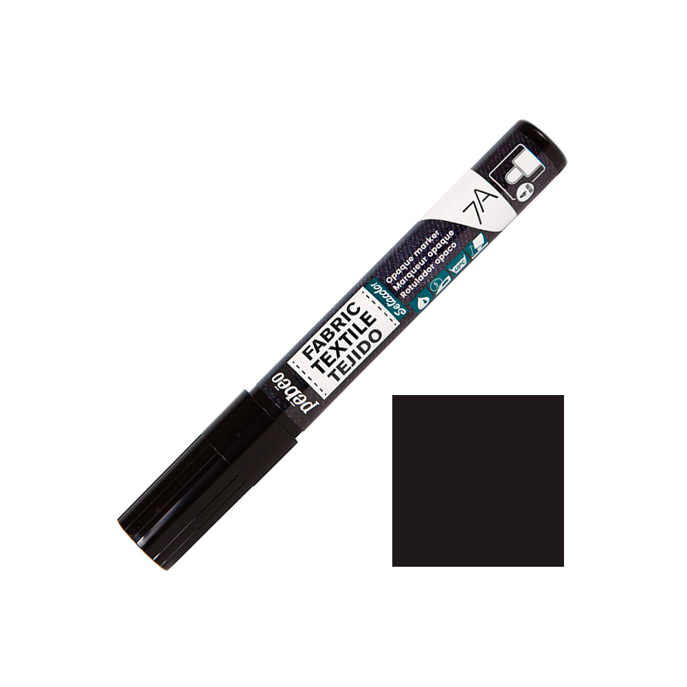 Caja 12 rotuladores permanentes punta redonda negro (Ø 4 mm) • MILAN