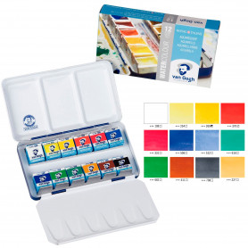 Caja metálica Acuarela 12 colores Vang Gogh