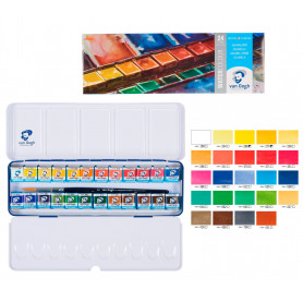 Caja metálica de Acuatelas 24 Colores Vang Gogh