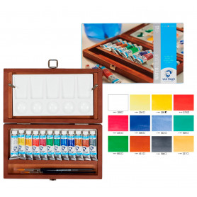 Caja Acuarelas de Madera con 12 colores en tubos de 10ml Vang Gogh