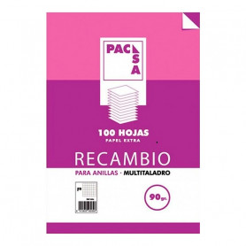 Recambio 4 Taladros Cuadriculado 4x4 Din A4 Pacsa