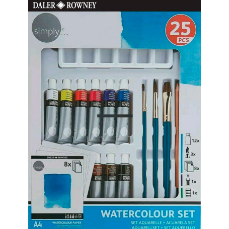 set-acuarela-25-piezas-daler-rowney-goya