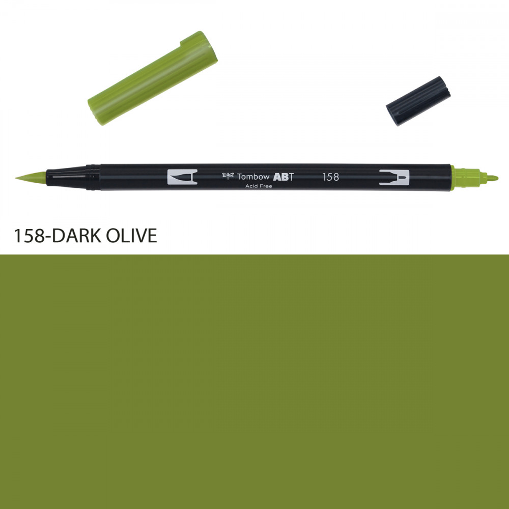 Tombow Dual Brush Pen - 158 - Dark Olive