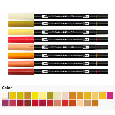 rotulador-abt-dual-brush-tombow-gama-ocres-amarillos-naranjas-y-rojos-goya