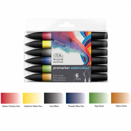 set-rotuladores-acuarela-promarker-winsor-newton-goya-clasico-6-colores