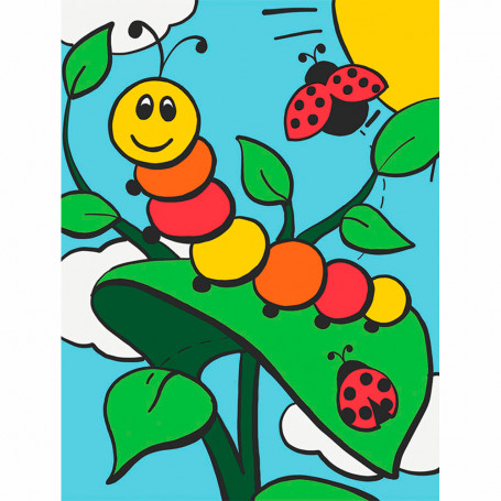 pintar-por-números-proyectos-sencillos-goya-mfp23-oruga-y-mariquitas