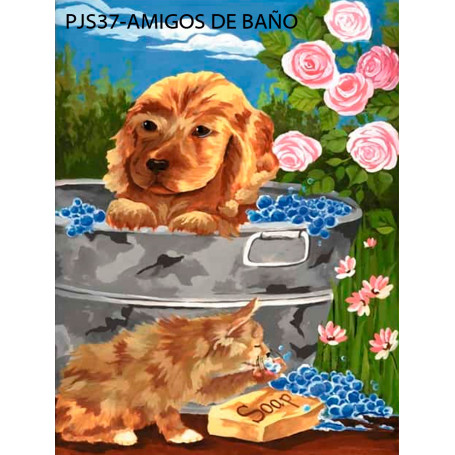 Pintar por Números 331 x 241 mm Amigos de Baño