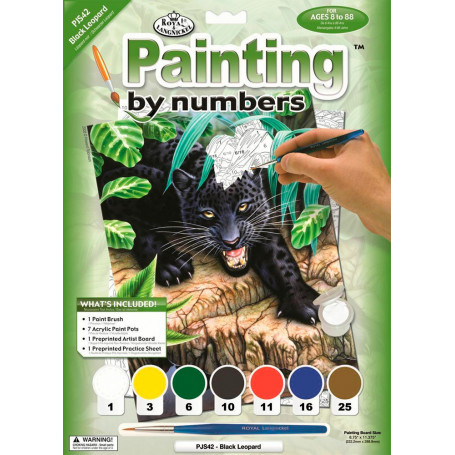 Pintar por Números 331 x 241 mm Leopardo Negro