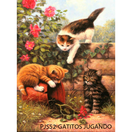 Pintar por Números 331 x 241 mm Gatitos Jugando