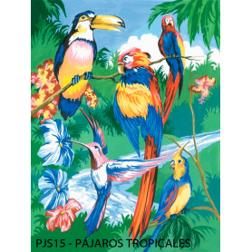 Pintar por Números Pájaros Tropicales
