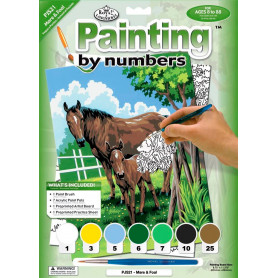 Pintar por Números 331 x 241 mm Yegua y Potro