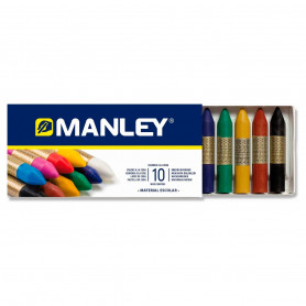 Caja 10 colores cera Manley