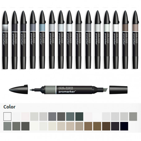 Rotulador Promarker Grises y Negros Winsor & Newton 