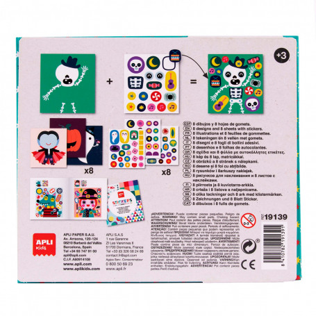 Stickers Caja Temática Apli Kids Monstruos Contenido