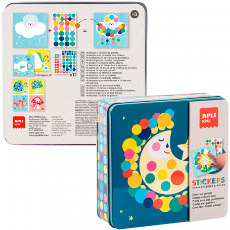 Caja Metálica Juego Gomets Luna Apli Kids