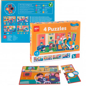 Caja 4 Puzles de Piezas XXL Apli Kids