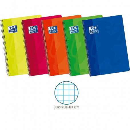 Cuaderno Cuadriculado 4x4 Folio Tapa Blanda Oxford