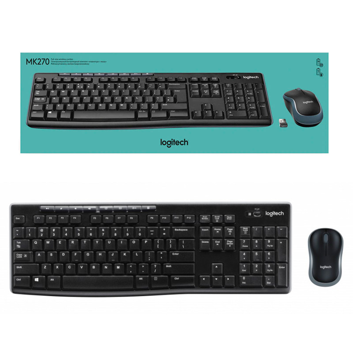 Set Teclado + Ratón Inalámbricos MK270 Logitech - Teclados - Goya Virtual