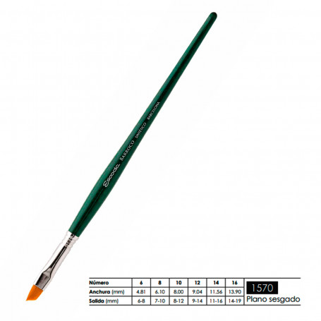 Pincel Plano Sesgado Toray Oro Serie 1570 Escoda