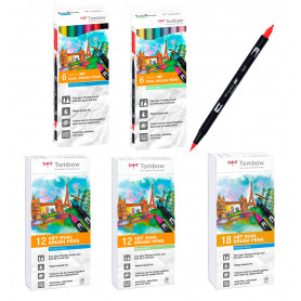 Estuche de 10 rotuladores tombow dual brush doble punta pincel manga shonen  - Material de oficina, escolar y papelería