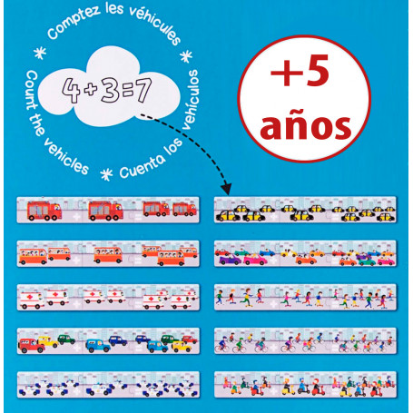 Puzle Sumas Transportes Apli Kids