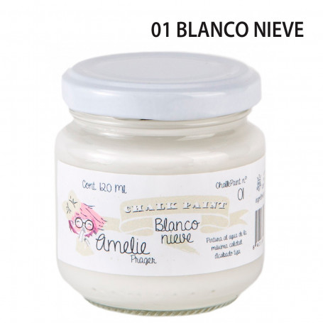 Chalk Paint Amelie Prager 120 cc Nº 01-Blanco Nieve