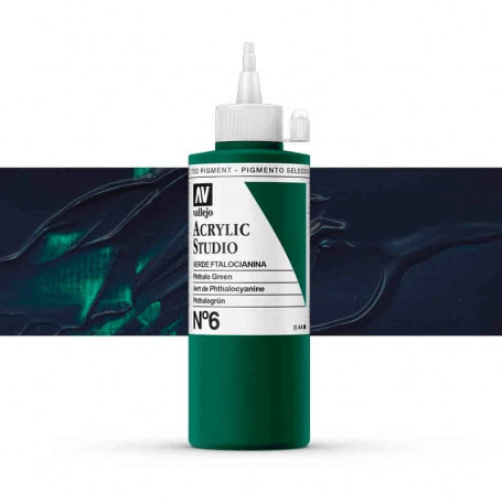 Acrílico Studio Vallejo 200 ml - 006 Verde Ftalocianina