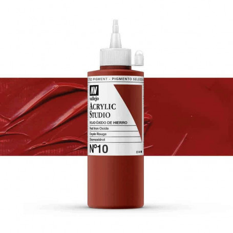 Acrílico Studio Vallejo 200 ml - 010 Rojo Óxido de Hierro