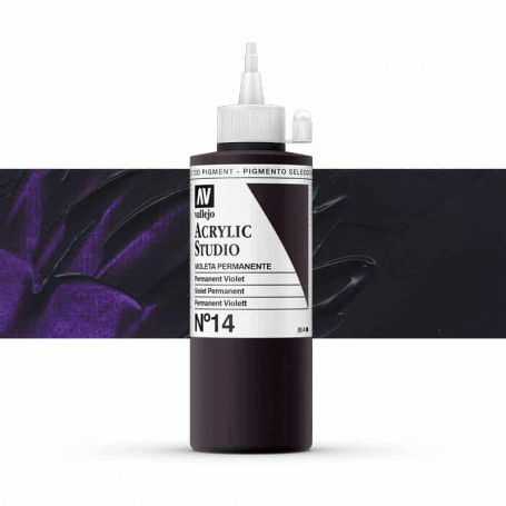 Acrílico Studio Vallejo 200 ml - 014 Violeta Permanente