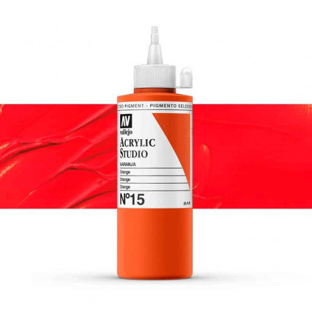 Acrílico Studio Vallejo 200 ml - 015 Naranja