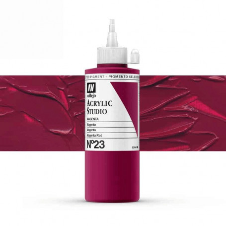 Acrílico Studio Vallejo 200 ml - 023 Magenta023 Magenta023 Magenta