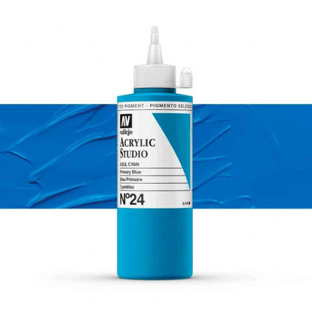 Acrílico Studio Vallejo 200 ml - 024 Azul Cyan