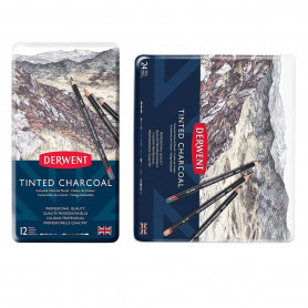 Caja Metálica de Lápices color Tinted Charcoal Derwent