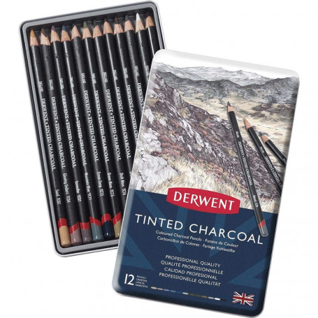 Set Lápices Tinted charcoal- caja metálica